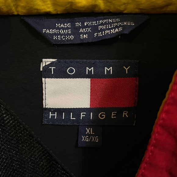 90s Tommy Hilfiger Spell Out Windbreaker Jacket XL Vintage - Picture 3 of 6